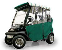 A Sunbrella Enclosure Forest Green of Golf Car in Louisiana